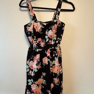 Floral Black Dress